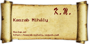 Kaszab Mihály névjegykártya