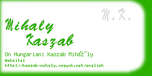 mihaly kaszab business card